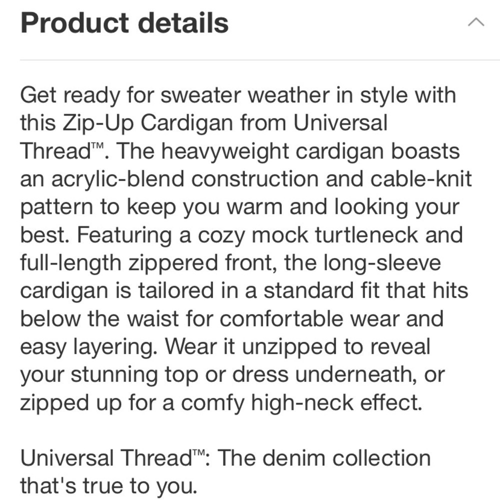 Women's Zip-Up Cardigan - Universal
Thread™ nwt - Picture 5 of 6
